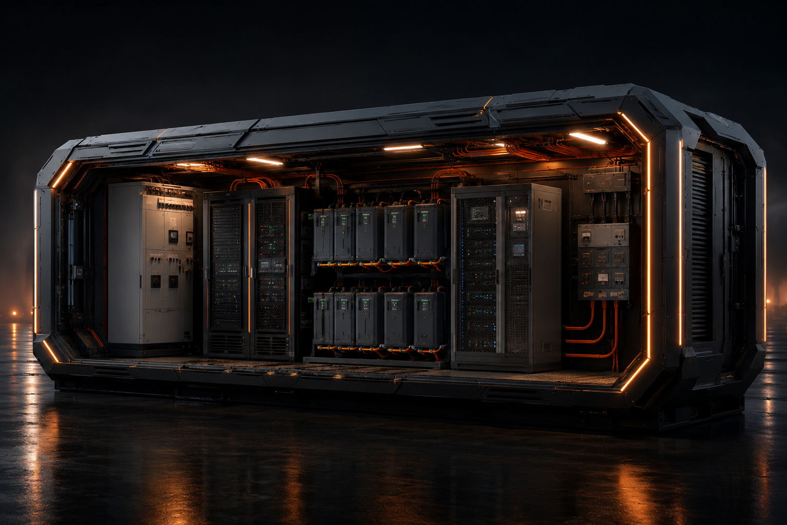 Container data center DATRIX — interior fit-out